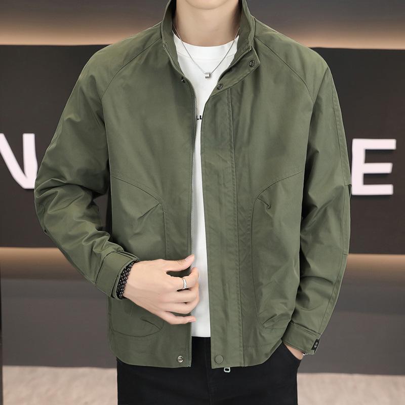 ジャケット メンズ ワーク スタンドカラー 防風 ゆったり ショート丈 春秋 カジュアル ストリート ファッション 軽量 快適 着心地