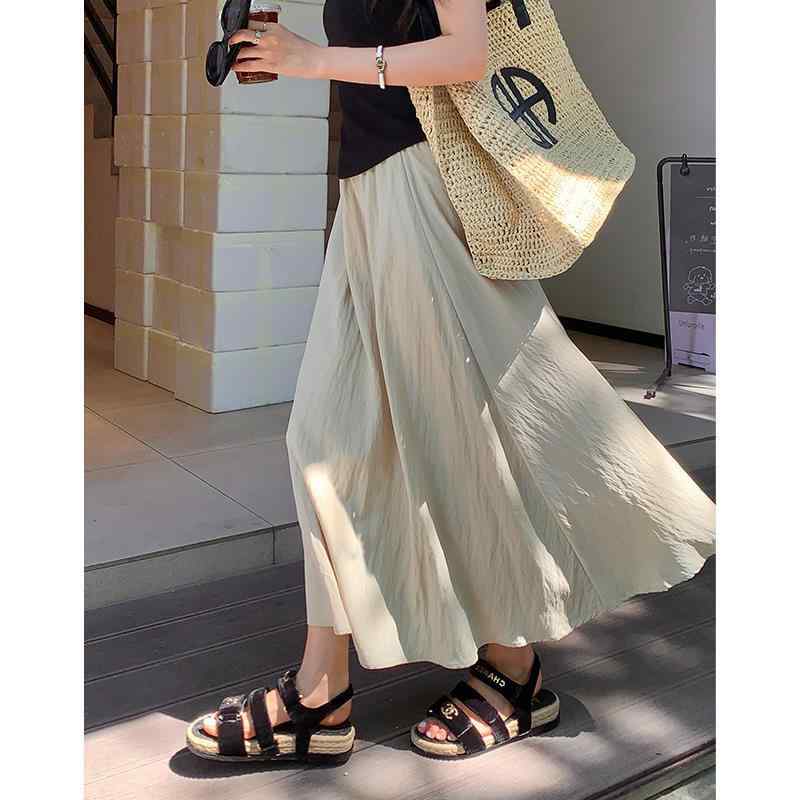 スカート レディース 夏 Aライン ミディ ロング 涼しい ふわっとした 垂れ感 上品 軽量 吸湿速乾 接触冷感 女性用 通勤 普段使い
