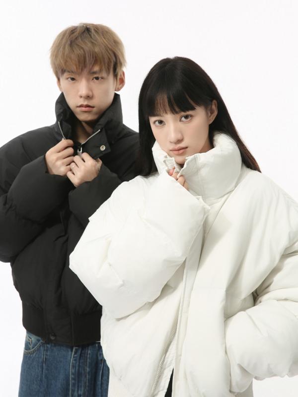 メンズ 秋 パーカー 無地 スタンドカラー 保温 ショート丈 ゆったりシルエット コットン素材 韓国 フィット 暖かアウター 通勤 普段使い