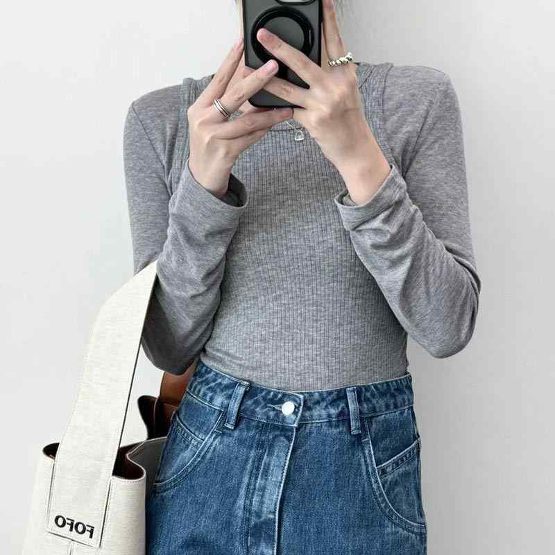 レディース ニットセーター ウール混紡 丸首 インナー レイヤード トップス 春 暖か 柔らかい 伸縮性 通勤 普段使い