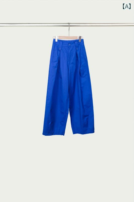 ワイドパンツ レディース 春夏 ゆったり ラフ 綿100% ハイウエスト ワイドレッグ 通気性 快適 カジュアル シンプル ロングパンツ ビビッドカラー 日常使い 軽量 伸縮性