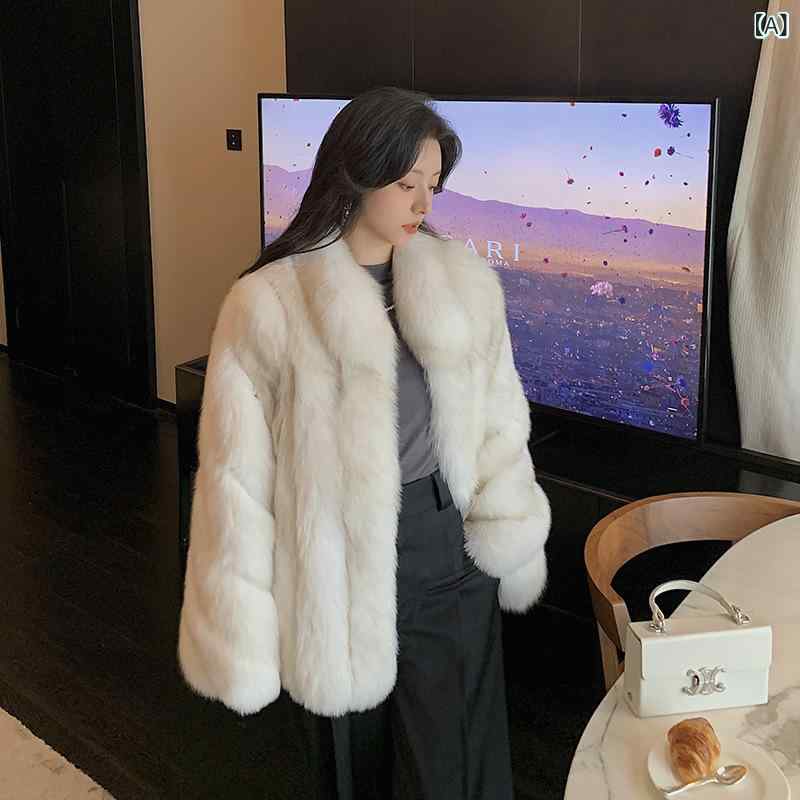 獣の皮厚地の外套 レディース 狐背毛 中長丈 秋冬 御膳上等感 生あたたかい 軽さ もの柔らか 今めかしい 普段使い走り 防寒 ファーアウター お上さん用 冬物 厚地の外套上衣
