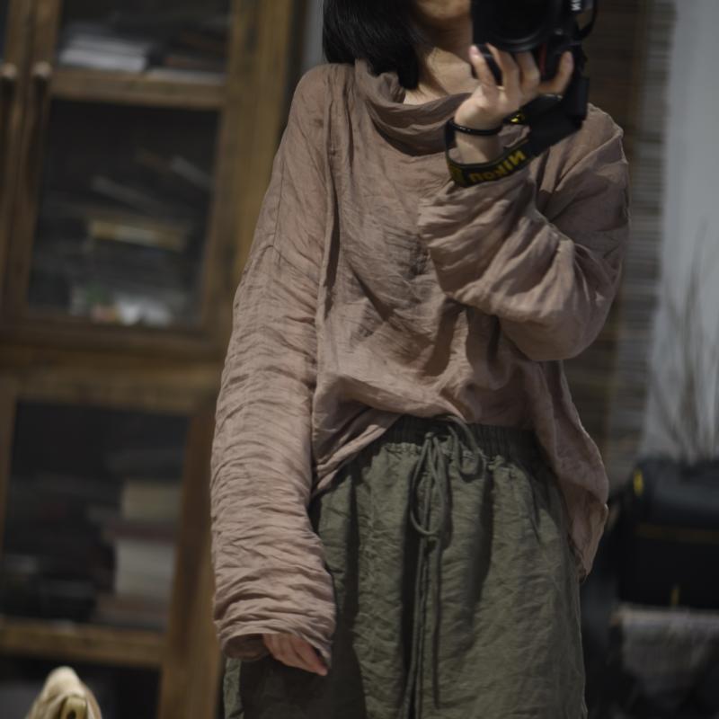 ブラウス 春夏 レディース ラミー 麻 素材 落肩 軽量 薄手 シンプル ナチュラル ゆったり トップス 吸湿 速乾 日常使い