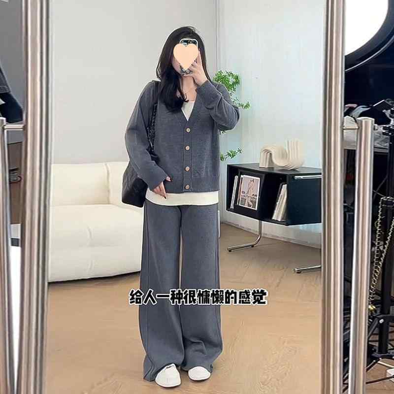 レディース ビッグサイズ ゆったり スウェット セット ワイドパンツ フェイクツーピース フィット カジュアル トップス ボトムス スタイリッシュ 普段使い