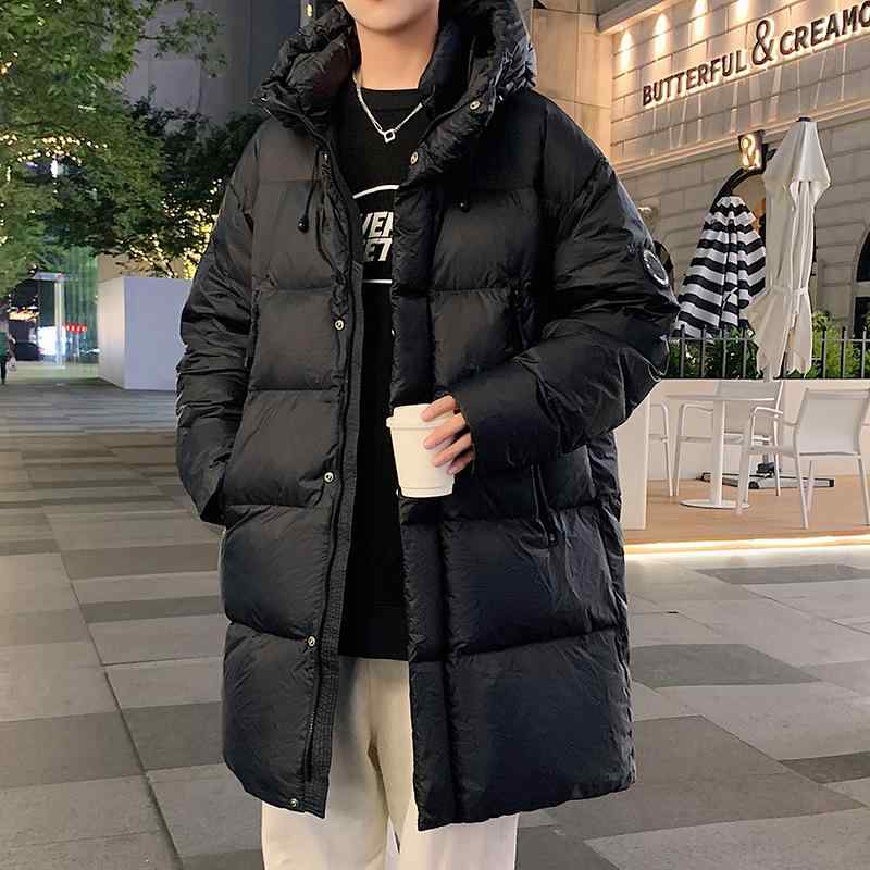 落ち込む上衣 メンズ ロング丈 ボンネット付き添い人 ゆったり影ぼうし 冬用 防寒 アウター ホワイトダックダウン 軽さ 生あたたかい  今めかしい 普段使い走り 通い 厚地の外套 ロング厚地の外套 レディース 否色つや 照明ランプ色つや