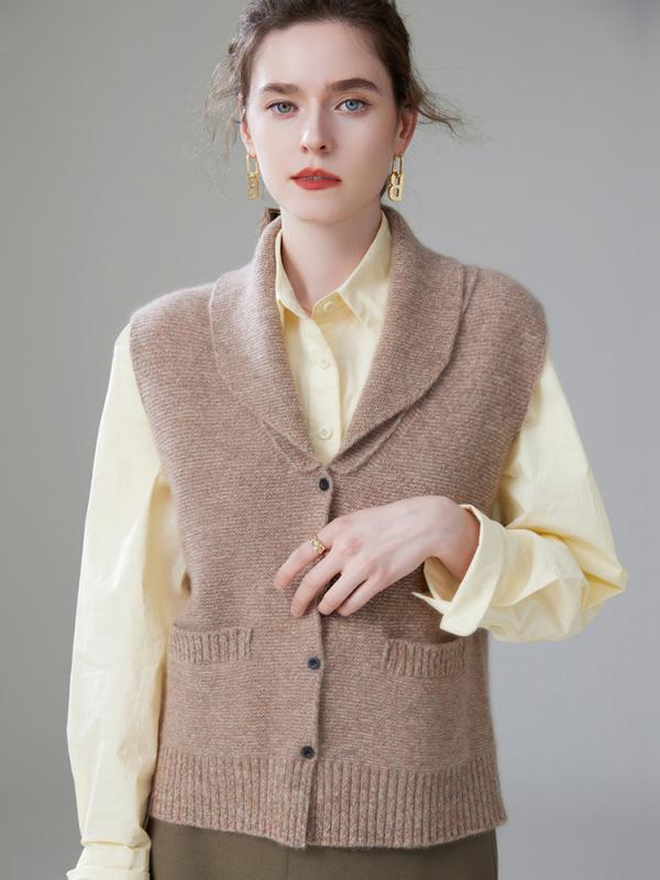 レディース 秋冬 厚手 カシミヤ ニット ノースリーブ ベスト ドールカラー ゆったり セーター トップス 暖か 保温 柔らか素材 ゆったりシルエット 12,247円