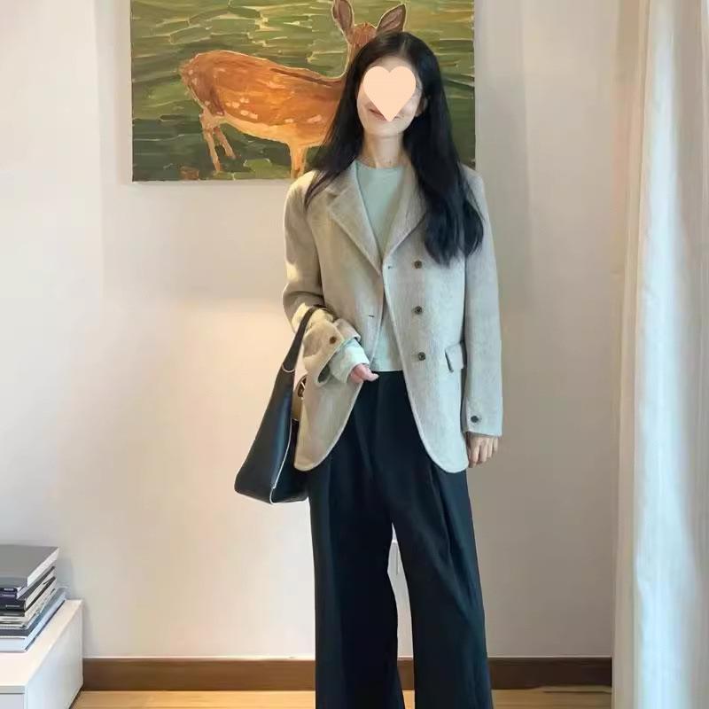レディース 冬 ウール コート レトロ カジュアル スーツ ショート丈 フィット 小柄向け ゆったり 毛織り アウター 暖か 着こなし