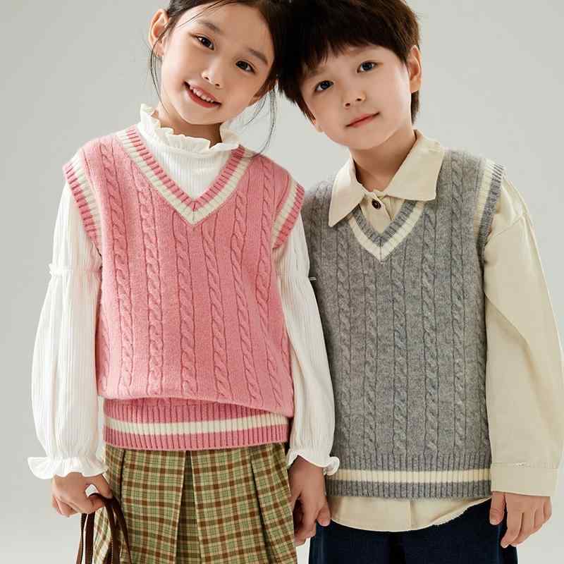 ニットベスト 子供 男の子 女の子 保暖 暖か セーター ウール 春秋 柔らかい インナー 普段使い 軽量 伸縮性