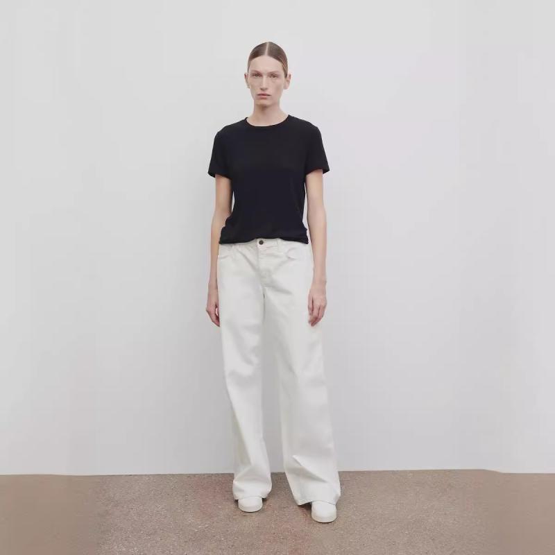 デニムパンツ レディース ハイウエスト ワイドレッグ ストレートレッグ 春秋 カジュアル レトロ シンプル ゆったりシルエット コーディネート ボトムス 普段使い