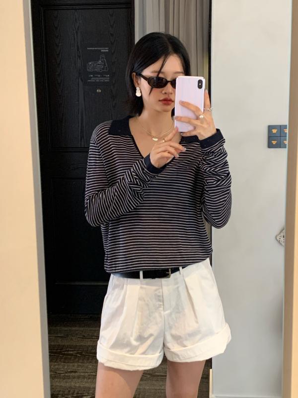 レディース Uネック ゆったり 接触冷感 ニット Tシャツ 夏用 薄手 UVカット トップス フィット 吸湿速乾 軽量
