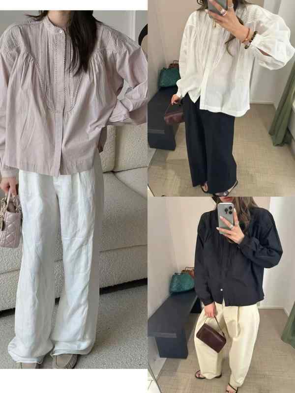 レディース 春夏 刺しゅう スピード競技 手風琴筋目  ゆったり トップ トップス 窈窕たる 日常使い走り