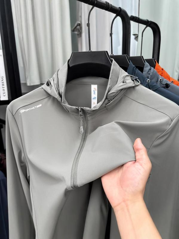 日焼け防止服 メンズ フード付き 通気性 UVカット 自転車用 薄手 接触冷感 夏用 釣り用 アウトドア 高級感 吸湿速乾 軽量