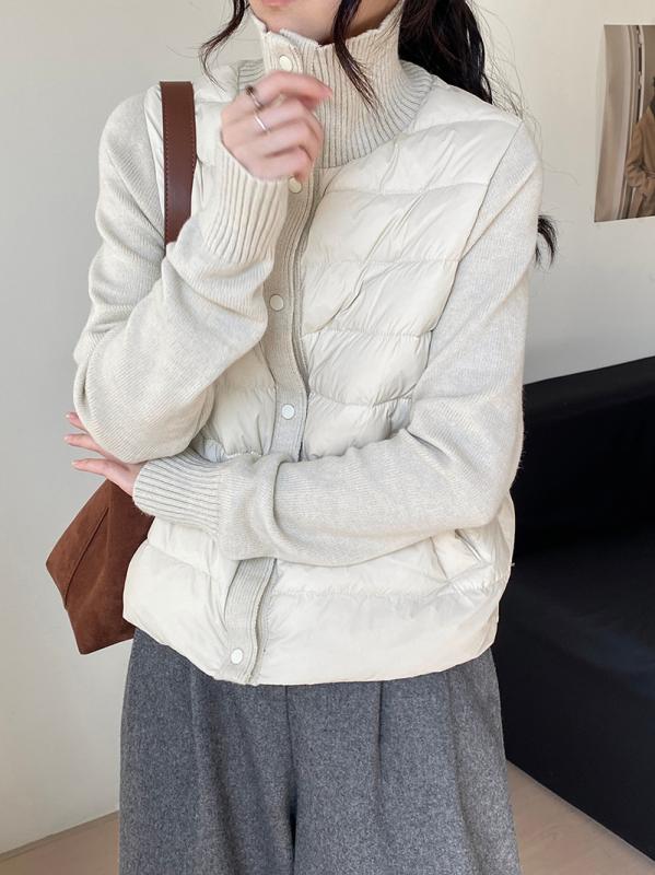 落ち込む上衣 成人女性用 編み物 うつり変わり まがい物 背広 照明ランプ色つや 上半身相応う 生あたたかい 90% ホワイトダックダウン 保温 軽さ アウター 秋冬 トップス