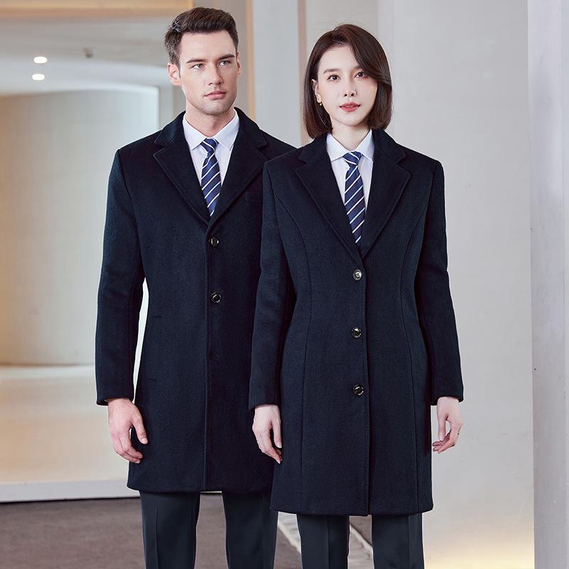レディース コート 中長丈 ウール 厚手 冬用 ビジネス 制服 通勤 暖か 保温性 空姐風 フロントデスク 置業アドバイザー｜新風堂
