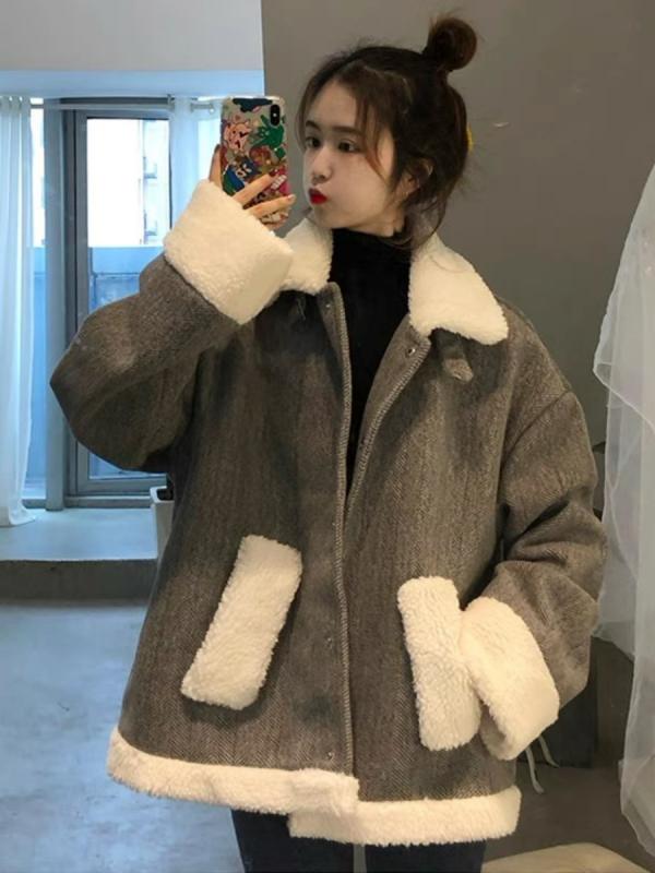 レディース コート 秋冬 羊毛 フランネル ゆったり ショート丈 小柄対応 暖かみ 日常使い スタイリッシュ