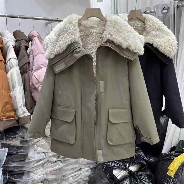 パーカー レディース アーミーグリーン ボア フリース 長袖 アウトドア ジャケット 秋冬 暖か 軽量 綿混 防風 保温 通勤 普段使い ミリタリー ハイキング