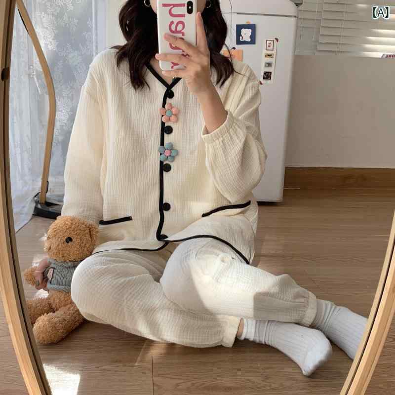 授乳パジャマ 妊婦用 産前産後 春夏 純綿 ガーゼ 薄手 軽量 通気性 吸湿速乾 産褥 ルームウェア セット コットン マタニティ 日常使い カジュアルスタイル