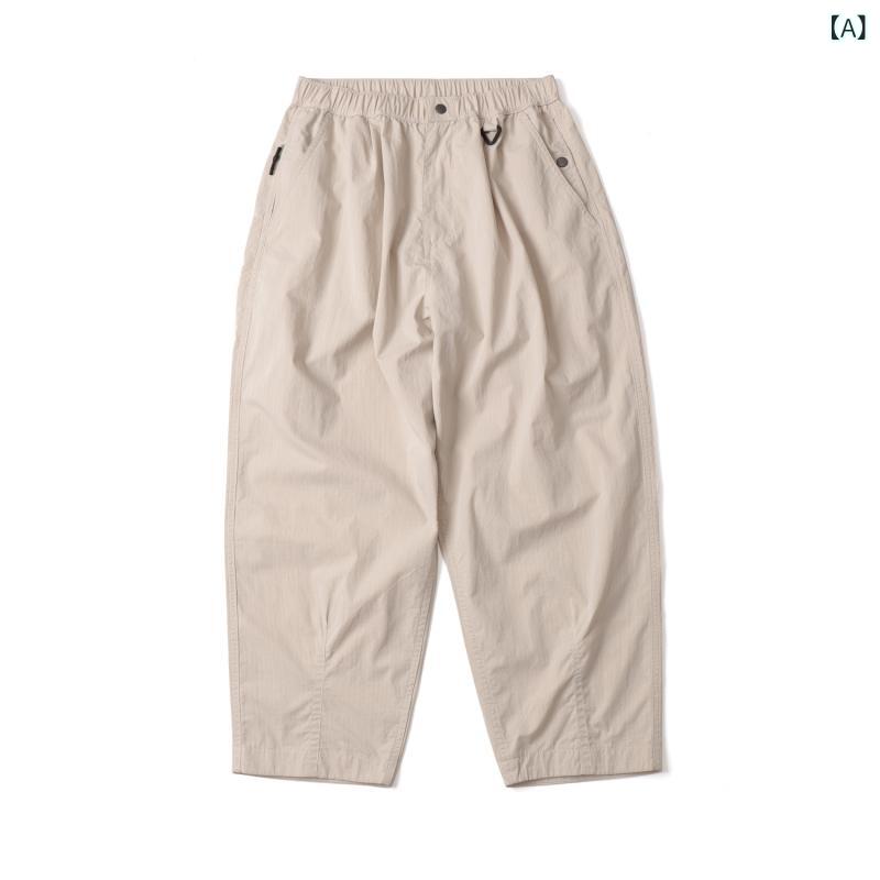 メンズ テーパード チノパンツ 綿混紡 格子柄 ウォッシュド 軽量 薄手 9分丈 カジュアル 日常使い スリムシルエット コットン素材 柔軟性