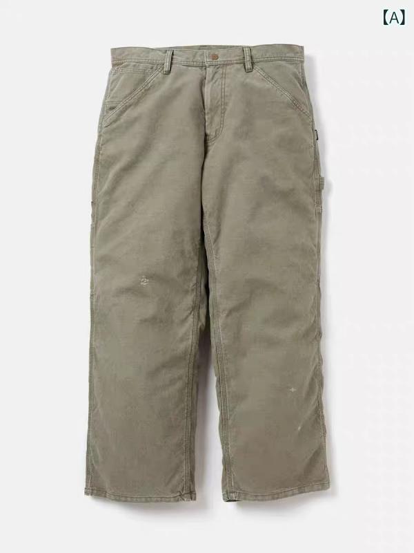 メンズ パンツ ワーク カーゴ ウォッシュド加工 多ポケット ストレートシルエット ペインタースタイル ルーズフィット アウトドア 普段使い 秋冬|新風堂