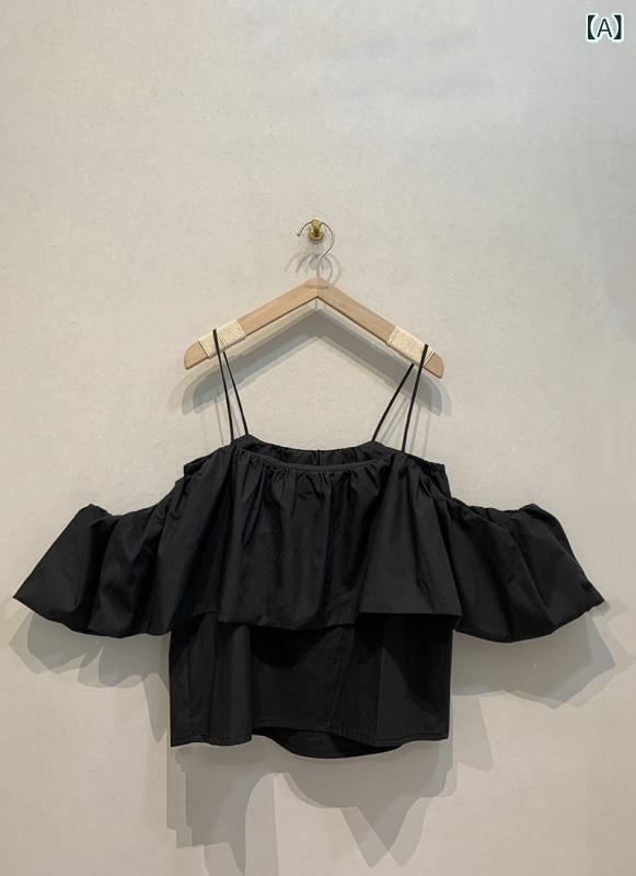 レディース トップ 春夏 オフショルダー ラッフルスリーブ ゆったり ビッグ影ぼうし か細い成り行き 通気性 吸湿速乾 好いたらしい 軽さ 分かりやすい 今めかしい 心地好い トップス