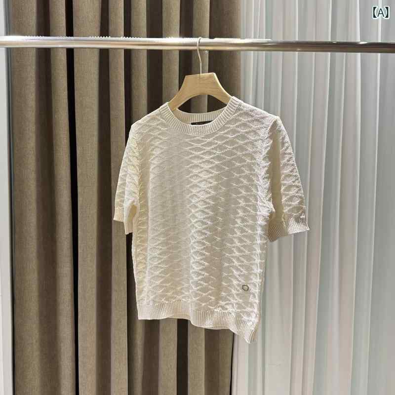 Tシャツ レディース 接触冷感 ガーゼ 粗編み ニット ゆったり シンプル カジュアル 軽量 通気性 吸湿速乾 夏用 普段使い