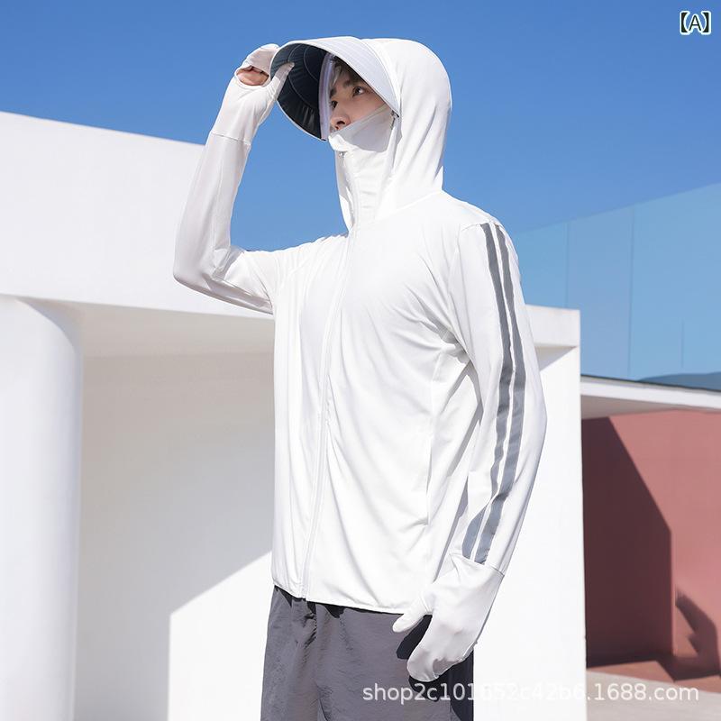 防紫外線服 メンズ アウトドア ナイロン UVカット 冷感 速乾 夏用 釣り 遮陽 長袖 トップス 軽量 吸湿 機能性