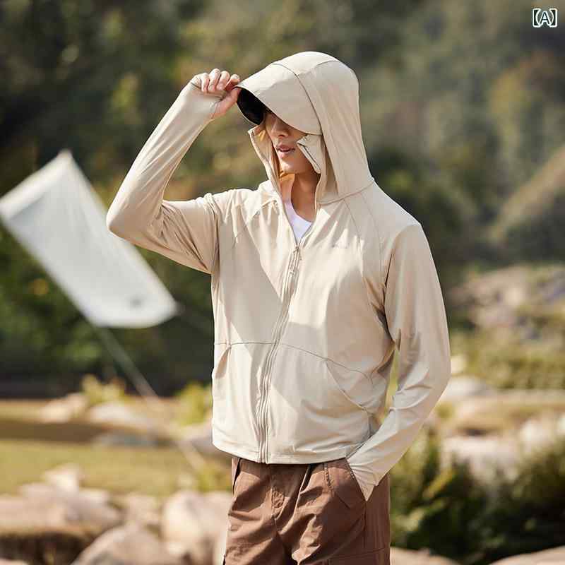 メンズ レディース 日焼け防止服 UVカット 接触冷感 通気性 取り外し帽檐 夏用 アウター 薄手 軽量 吸湿速乾 屋外 散策 機能性