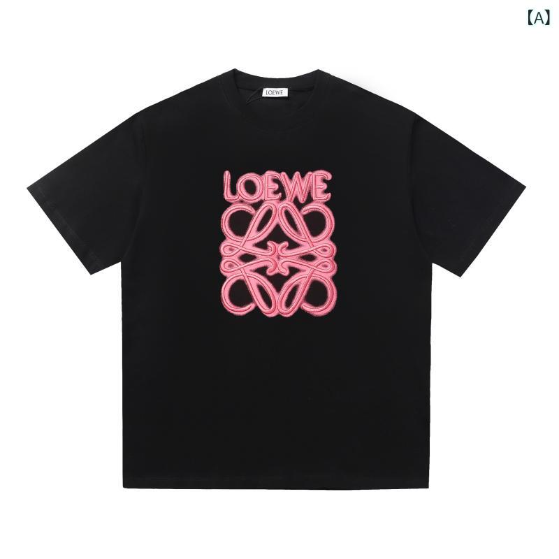 Tシャツ メンズ レディース 半袖 ゆったりシルエット 綿素材 刺繍ロゴ クルーネック 春夏 カジュアル 普段使い スタイリッシュ ベーシック コーディネートしやすい 高級感 トップス