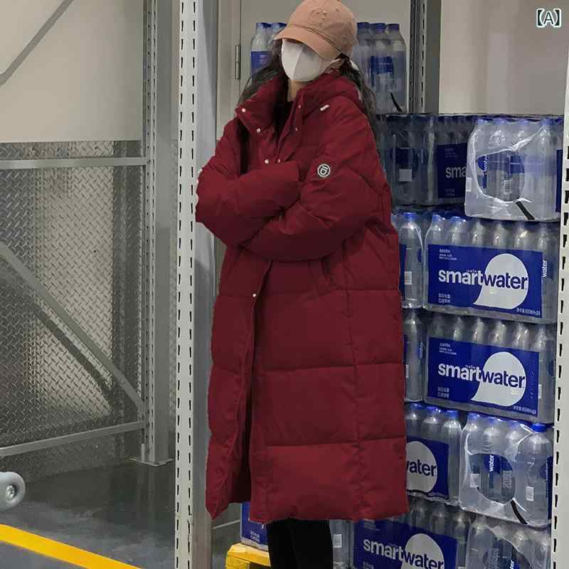 レディース 冬用 ロングコート ゆったりシルエット 厚手 ダウン入り 膝下丈 パン型 コットン素材 暖か アウター 街着 日常使い オーバーサイズ