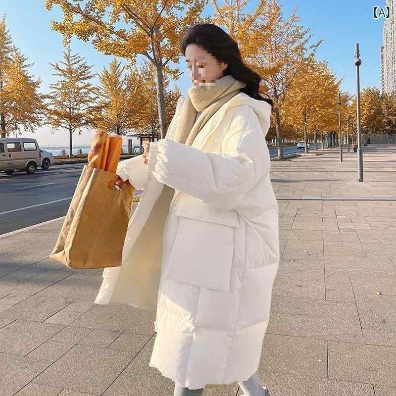 女性用 中長丈 ダウンコート 膝下丈 厚手 秋冬 高級感 ボリュームシルエット コットン混 暖か トレンドデザイン ロングコート