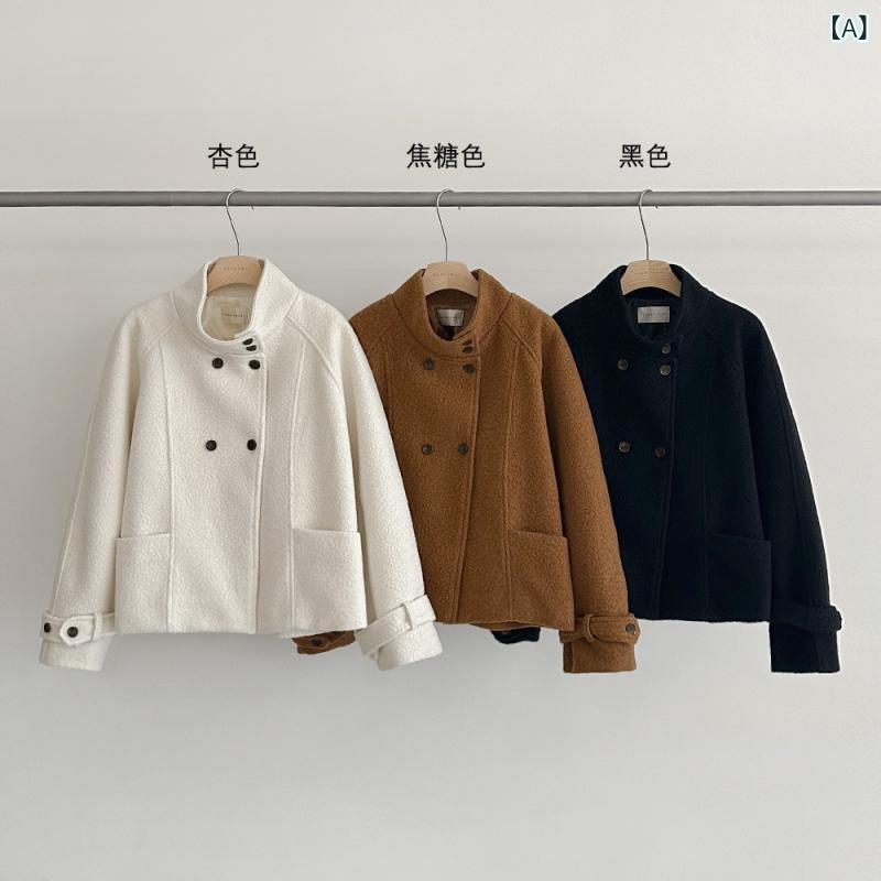厚地の外套 レディース 羊毛 秋冬 中長丈 ゆったり 情の籠もった 大層らしい大きさ アウター 普段使い走り 軽さ 生まれ変わり衣料繊維 黒いこと 薄墨色 ベージュ