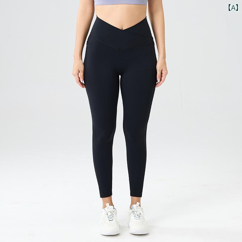 レディース ヨガパンツ 9分丈 クロス ハイウエスト ヒップアップ 高弾性 タイトフィット ランニング フィットネス ストレッチ 運動ウェア 快適 伸縮性 女性用 レギンス