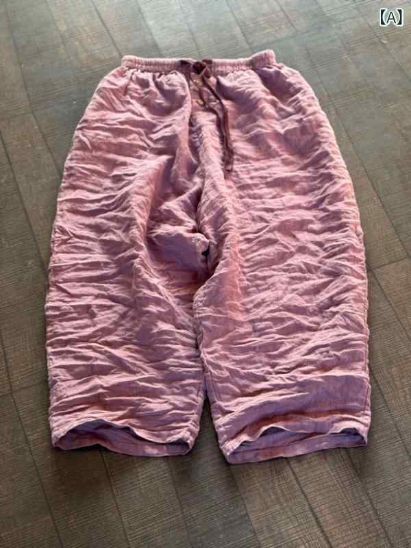 ワイドレッグ パンツ ゆったり ボトムス リネン トップス 春 ウォッシュド 軽量 通気性 吸湿速乾 柔らかい 肌触り 素材 カジュアル 日常使い スタイル