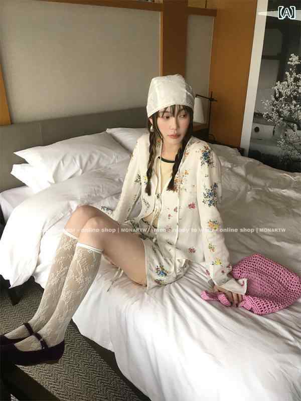 レディース 花柄 ブラウス ミッドウエスト 膝丈スカート セット ラミー 混紡 軽量 通気性 吸湿速乾 春夏 普段使い トップス ボトムス コーディネート