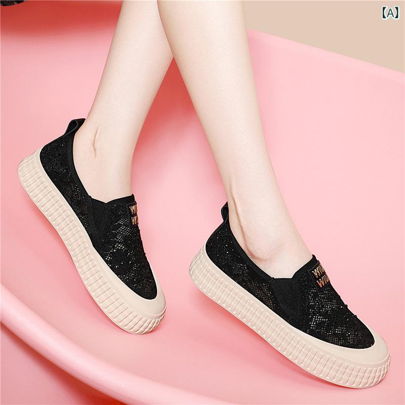 フィッシャーマンシューズ レディース 夏用 厚底 メッシュ 通気性 イージースリッポン カジュアル フラット 軽量 普段使い デッキシューズ