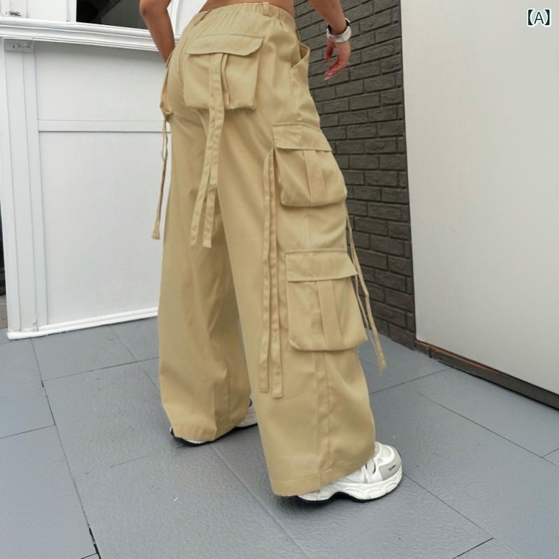 レディース 春夏 ワイドレッグ パンツ アメリカンスタイル ワーク カジュアル プラスサイズ ストリート 個性派 ロング 普段使い ビッグシルエット