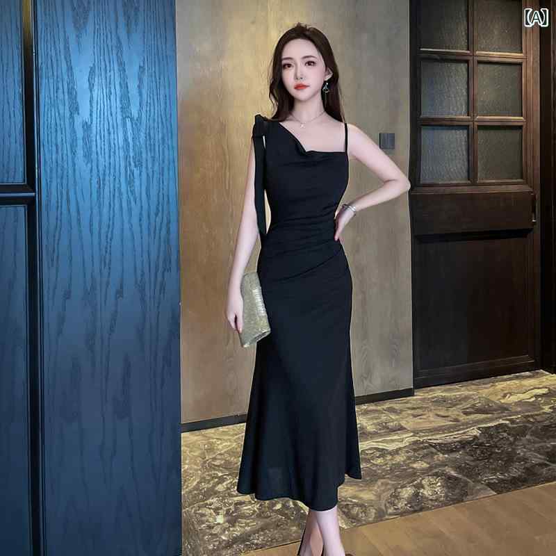 レディース イブニングドレス キャミソール セクシー バックレス スリムフィット スタイリッシュ 上品 ロング丈 パーティー用 ディナー用 フォーマル イベント|新風堂