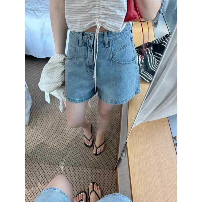 デニム ショーツ メンズ 夏用 レトロ 若々しい ポケット 付き カジュアル 普段使い アウトドア コットン 混紡 軽量 伸縮性 吸湿速乾 快適 スタイル｜新風堂