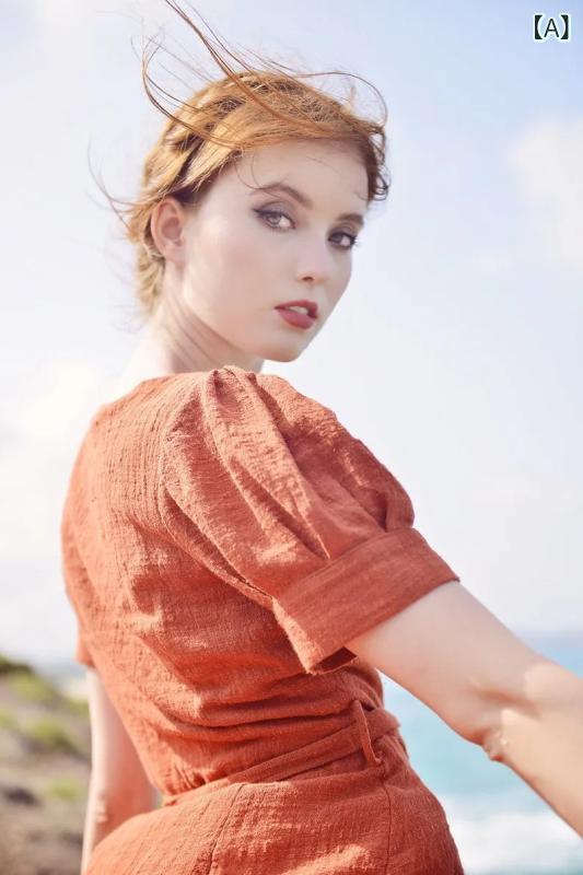 レディース ワンピース 麻 ガーゼ ボディラップ ラップドレス 夏 軽量 涼しい ゆったり シルエット 通勤 普段使い ブラック ピンク アイボリー