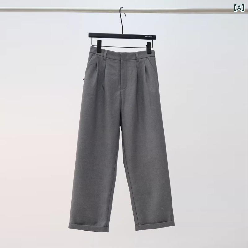 レディース グレー 九分丈 高腰 テーパードパンツ ゆったり シンプル デザイン 脚を細く見せる 普段使い ストレッチ 素材 快適 フィット