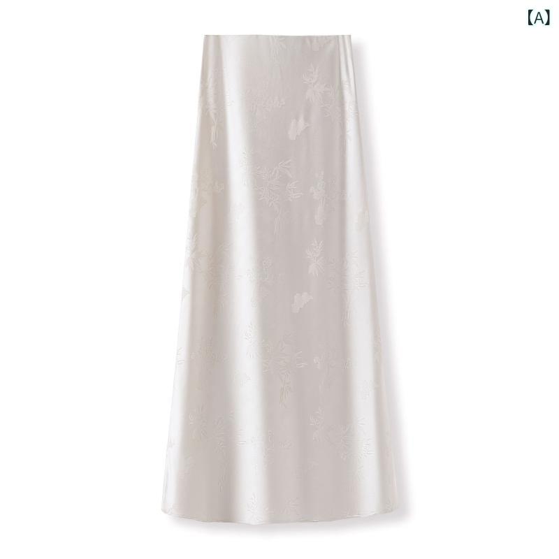 スコート レディース 中国風 花柄 無地 アセテート MIDI ロング 分かりやすい 御前上等感 雅びやか 膝丈 口さかしい 普段使い