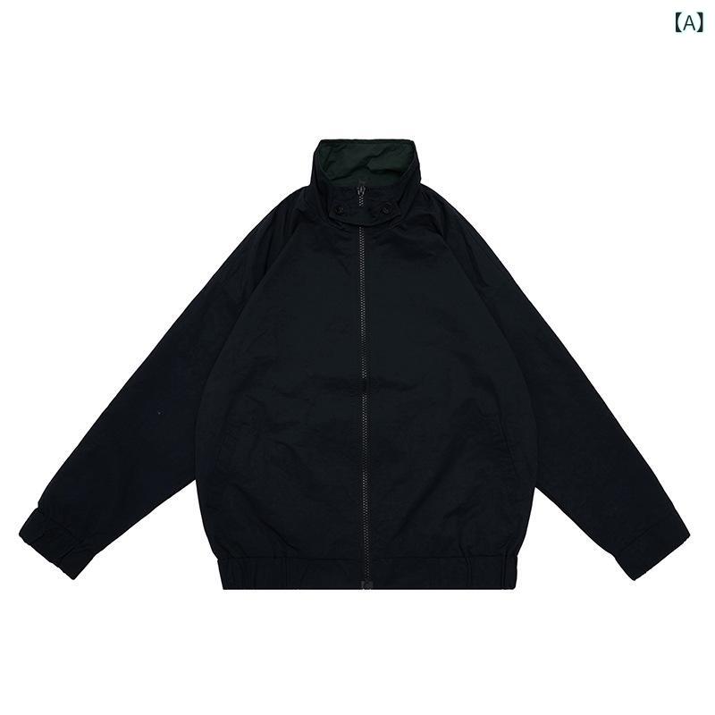 メンズ フライトジャケット レトロ 無地 スタンドカラー ゆったり アウター カジュアル 日常使い 5,503円