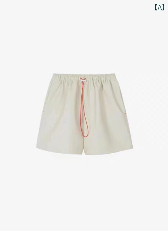 ショートパンツ レディース 夏 ハイウエスト ドローストリング 無地 カジュアル PUレザー スリム 細見え 普段使い スタイリッシュ