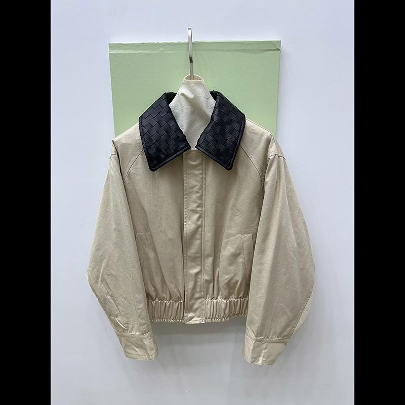 ジャケット レディース 春 ゆったり 配色 羊革 ニットカラー 普段使い トレンド カジュアル アウター 軽量 伸縮性