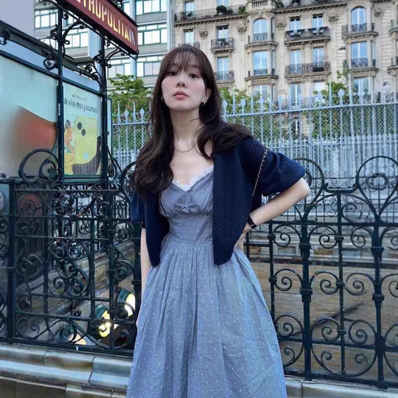 ワンピース レディース ドット柄 ストラップ 韓国 ゆったり ロングスカート 春夏 カジュアル かわいい 軽量 普段使い ビッグシルエット｜新風堂