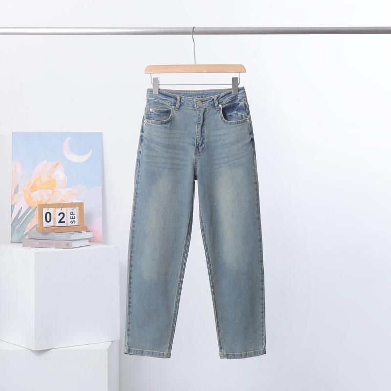 デニムパンツ ストレート ビンテージ風 水洗い加工 レトロ フィット 9分丈 スリム見せ カジュアル 日常使い 合わせやすい デニム素材 軽量 伸縮性