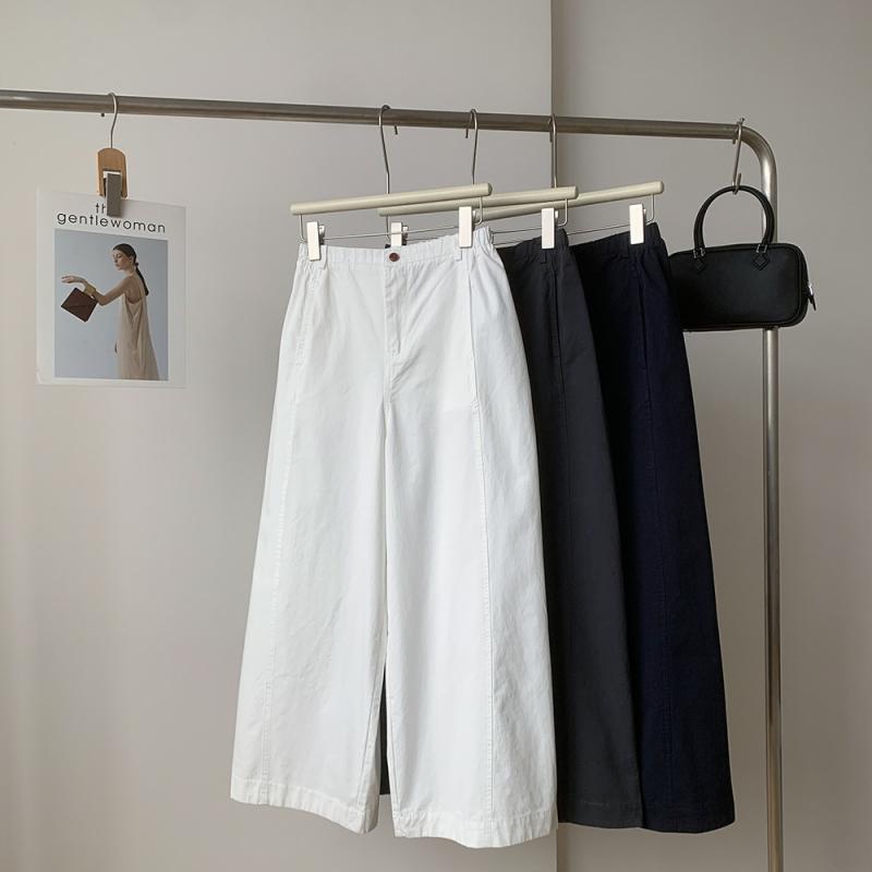 ワークパンツ レディース 秋 通勤用 切り替え スリム ストレート ウォッシュドコットン 綿素材 軽量 伸縮性 吸湿速乾 上品 シルエット