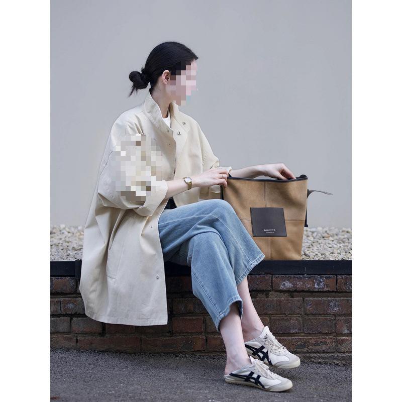 レディース コート 春秋 ペティート ゆったり ワイドシルエット 日系 ミリタリー ワーク シンプル 高級感 カジュアル アウター 日常使い リラックスフィット ミニマル