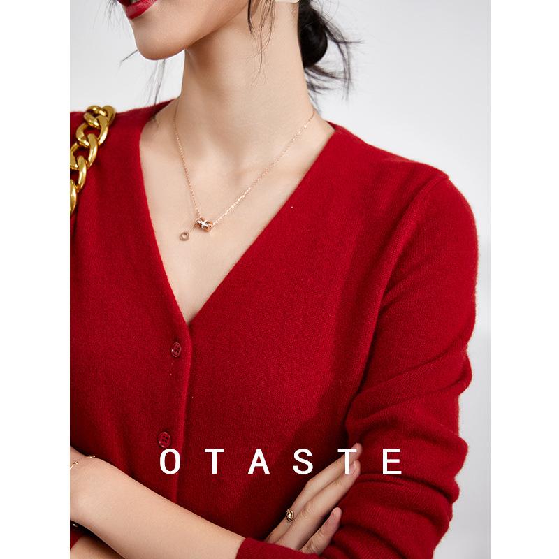 ワンピース レディース 100%ウール 厚手 ニット ロング 高級感 赤 インナー アウター 両用 暖か シック レイヤード 軽量 伸縮性｜新風堂