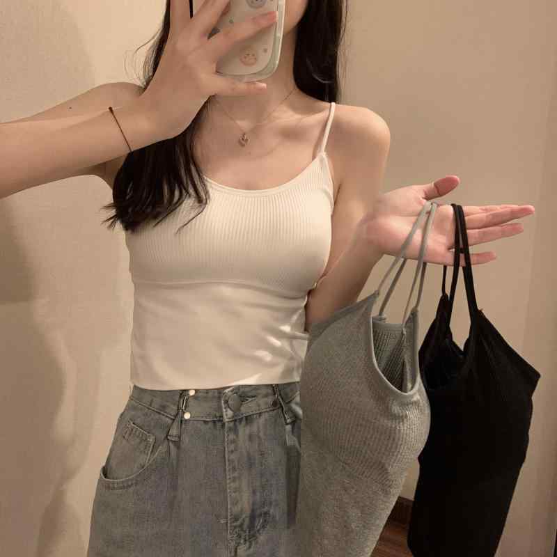 キャミソール レディース 運動競技 肌付き 透け押しとどめる パッド付き添い人 乳ぶさ寄せ 美背ひな型 伸縮性 吸湿速乾 活動的御召しもの トップス